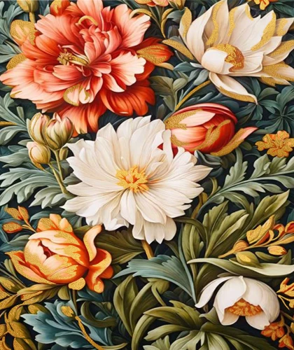 Numbered painting with gold leaf - Vintage ornament