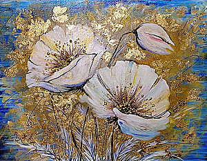 Painting by numbers with gold leaf - The Scent of Summer