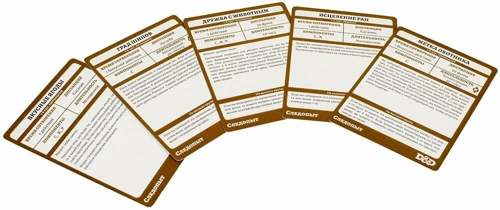 Board Game - Dungeons & Dragons. Spell Cards. Ranger