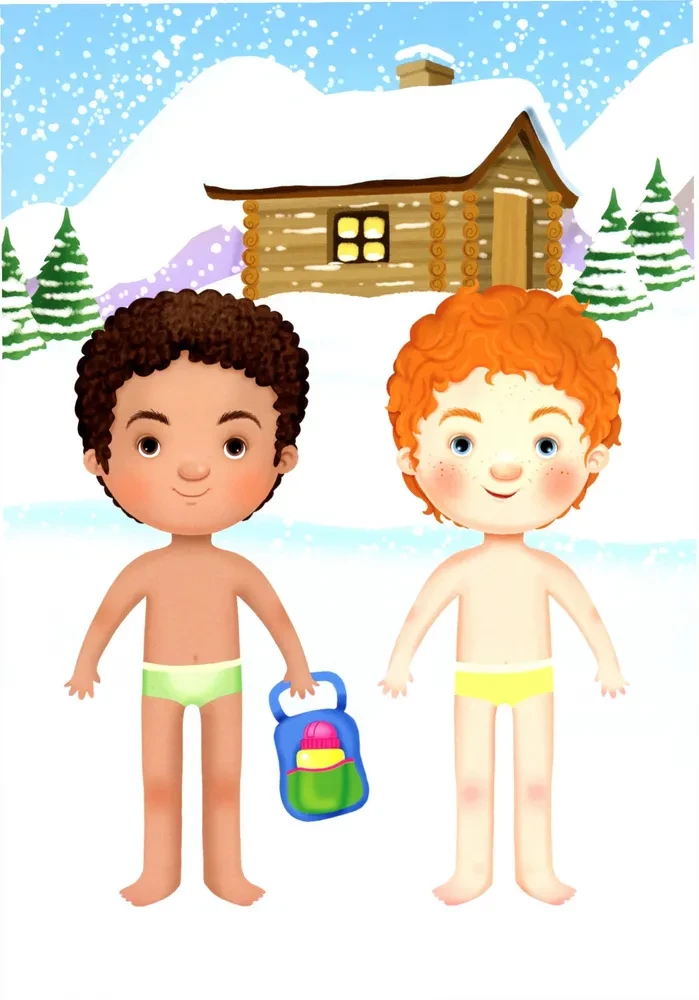 Dress Up the Doll. Cheerful Friends