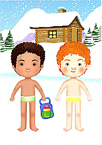 Dress Up the Doll. Cheerful Friends