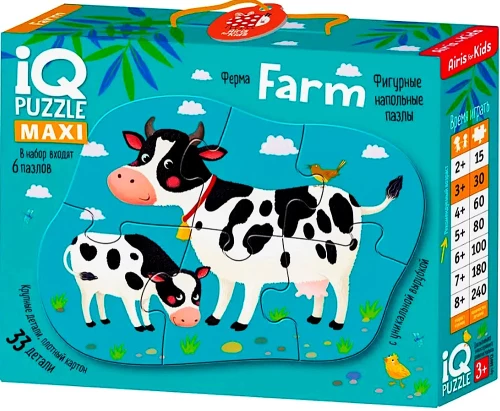 IQ Puzzle. Figuralne puzzle podłogowe 6 sztuk. Farma (Farm)