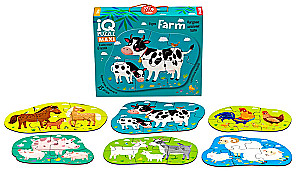 IQ Пазл. Фигурные напольные пазлы 6 штук. Ферма (Farm)