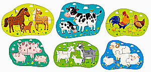 IQ Пазл. Фигурные напольные пазлы 6 штук. Ферма (Farm)