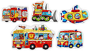 IQ Puzzle. Shaped floor puzzles 5 pieces. Floor Cars