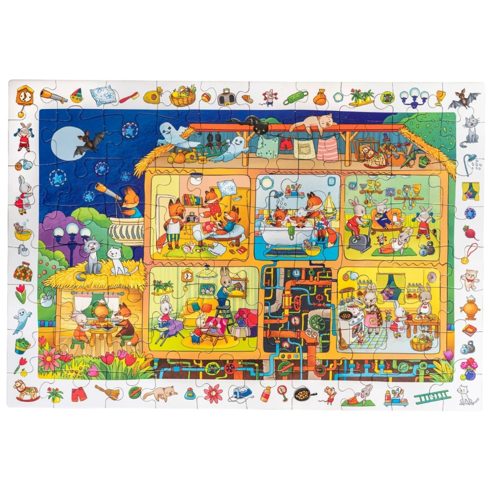 IQ Puzzle with a Developing Game 80 Pieces. Cute Little House