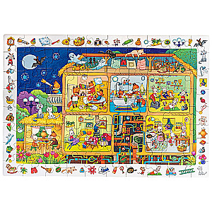 IQ Puzzle with a Developing Game 80 Pieces. Cute Little House