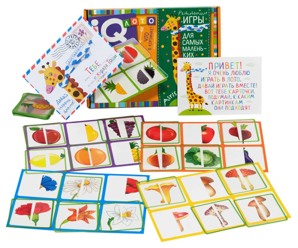 Plastic Lotto for Toddlers 2+ What's in the Basket? Find the Half