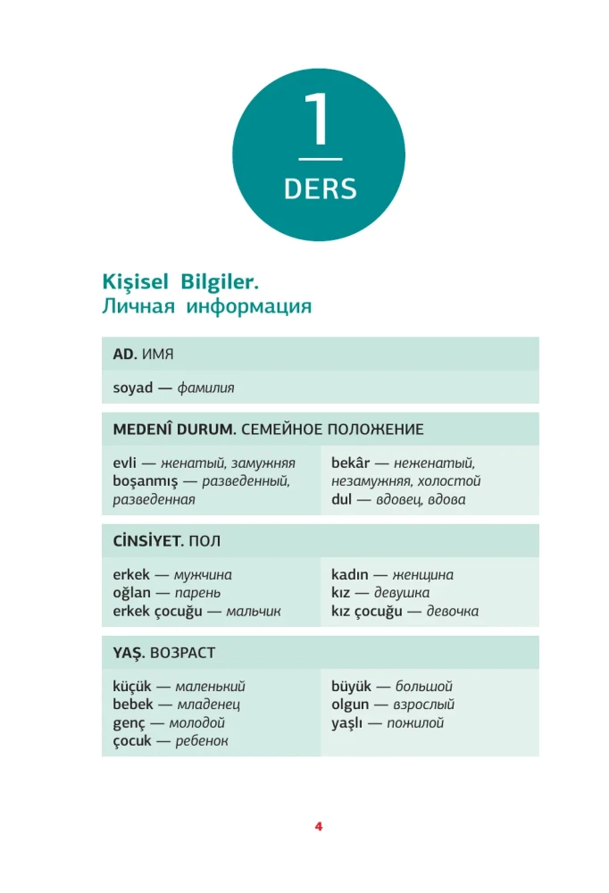 Turkish Language. Memorization Trainer for Beginners