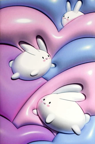 Notebook - 3D Rabbits, A5, 32 sheets, grid