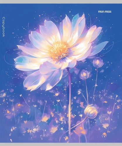 Notebook - Flowers Under the Moon, A5, 96 sheets, grid, assorted