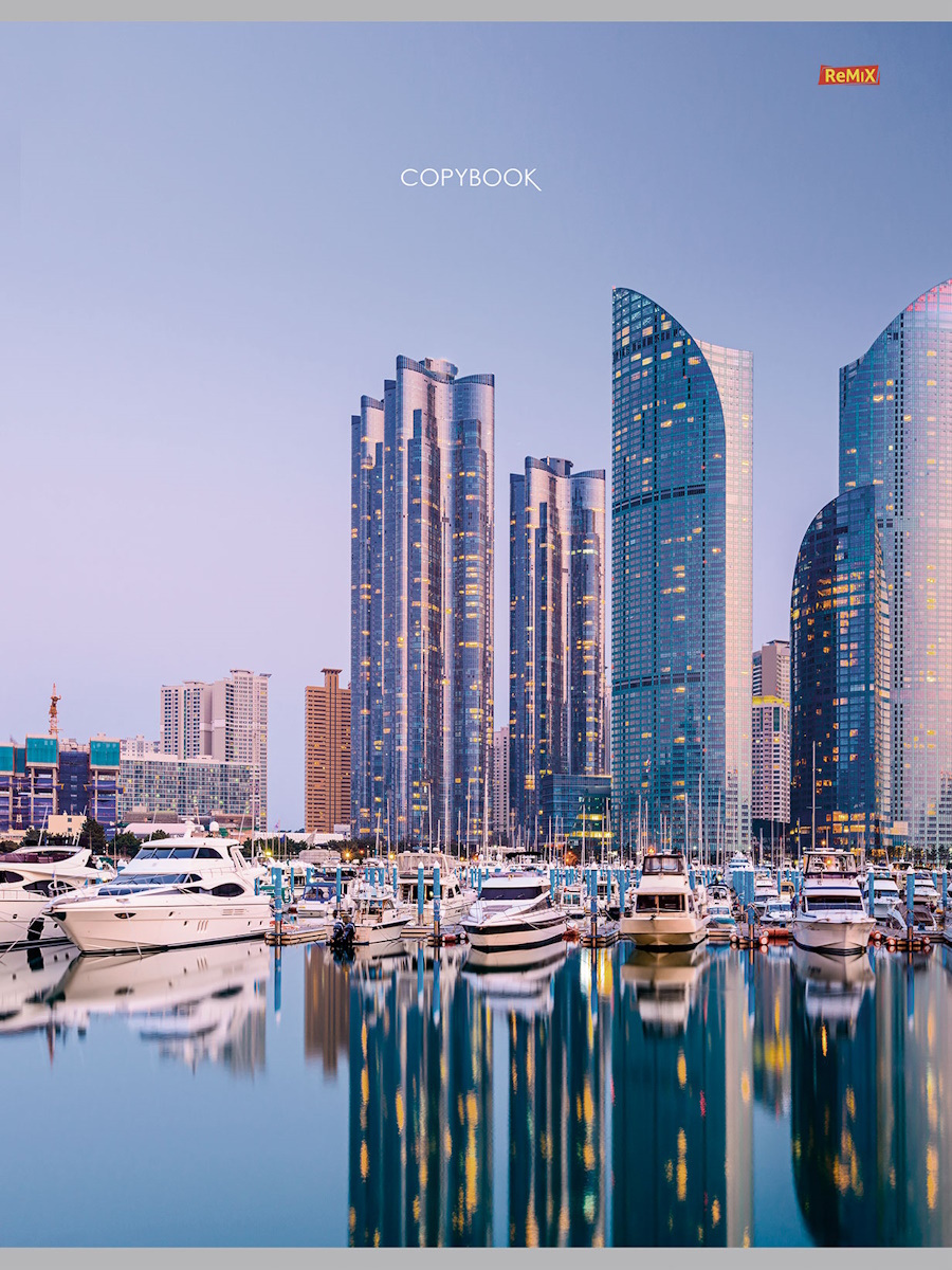 Piezīmju grāmata - Pilsēta pie ūdens, A4, 80 lapas, rūtiņa