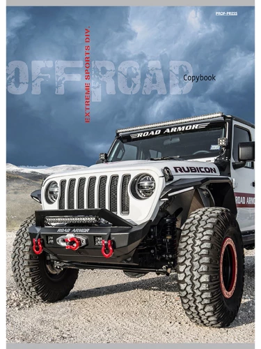 Notebook - White Jeep, A4, 96 sheets, grid