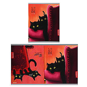 Notebook - Life of Black Kittens, A5, 96 sheets, grid, assorted
