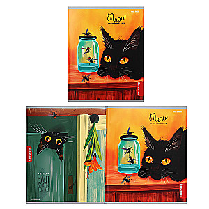 Notebook - Life of Black Kittens, A5, 96 sheets, grid, assorted