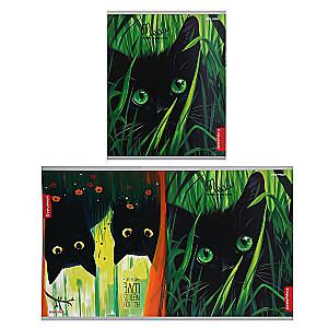 Notebook - Life of Black Kittens, A5, 96 sheets, grid, assorted