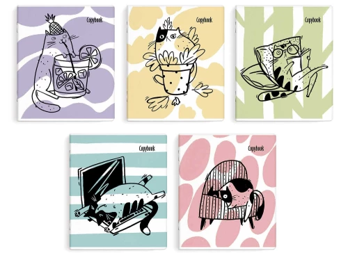 Notebook - Fluffy Rascals, A5, 48 sheets, squared, assorted