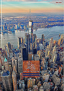 Business Notebook A4. View of Skyscrapers