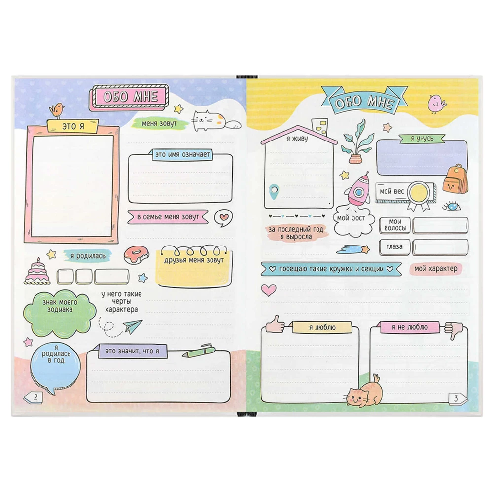 Diary for Girls. Kitten with Ice Cream