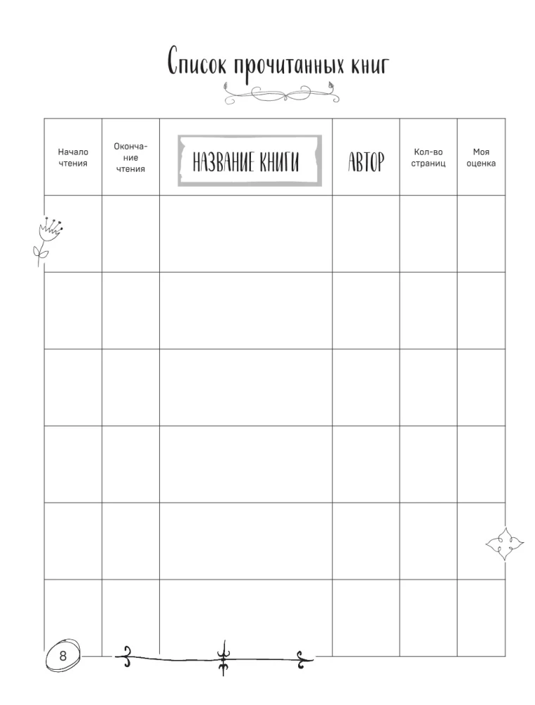 Book club. Reader's diary