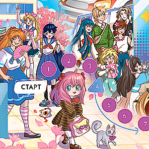 Gra planszowa-przechodnia z pionkami - Anime-t miasto