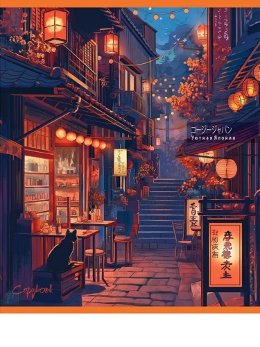 A5-Notizbuch - Landschaften aus Anime (kariert)