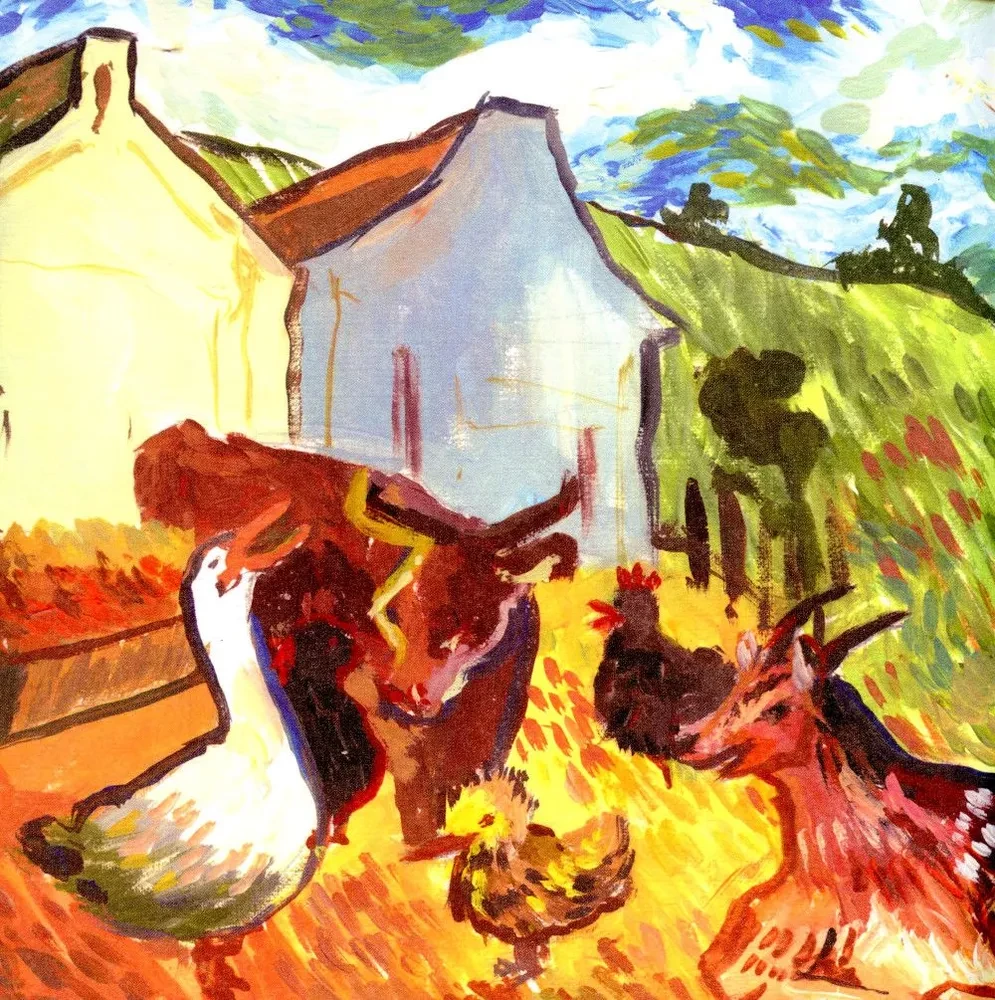 Das hässliche Entlein im Stil von Vincent van Gogh