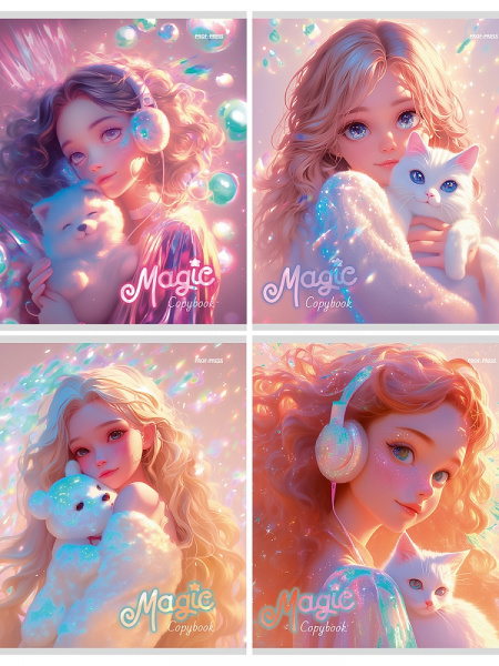 Notatnik A5 - Lśniące dziewczyny i zwierzęta