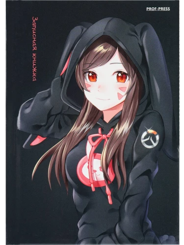 Notizbuch A6 - Anime-Mädchen (karriert)