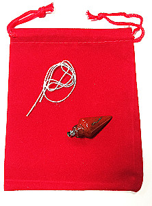 Pendulum for Biolocation Made of Stone. Jasper (string + pouch) No. 11