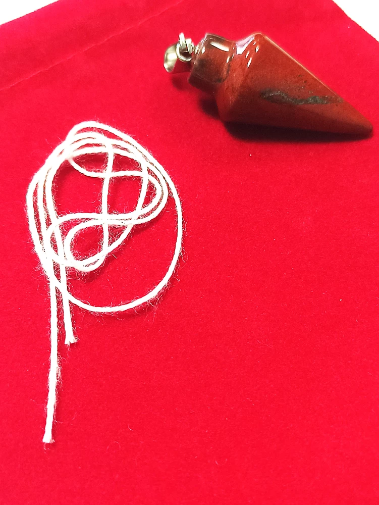 Pendulum for Biolocation Made of Stone. Jasper (string + pouch) No. 11