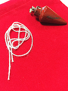Pendulum for Biolocation Made of Stone. Jasper (string + pouch) No. 11