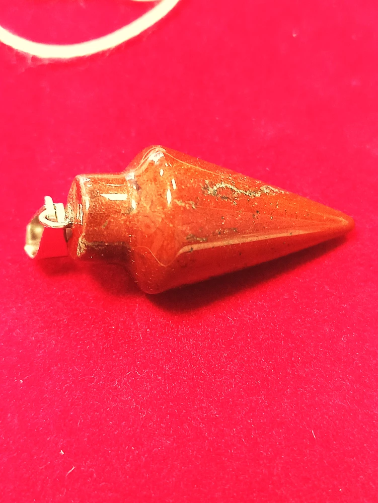 Pendulum for Biolocation Made of Stone. Jasper (string + pouch) No. 11