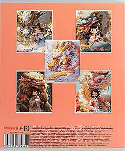 Notebook - Girl and Dragon, A5, 48 sheets, grid, assorted