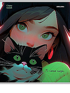 Notizbuch A5 - Mädchen und Katzen (kariert)
