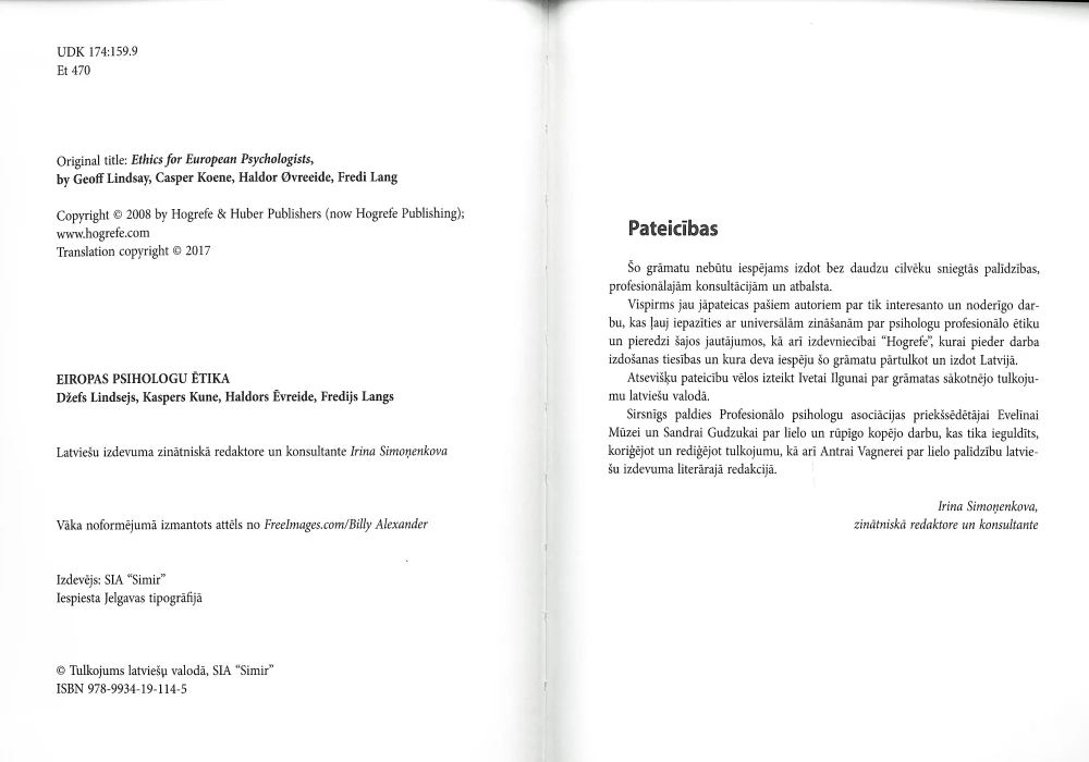 European Psychologists' Ethics