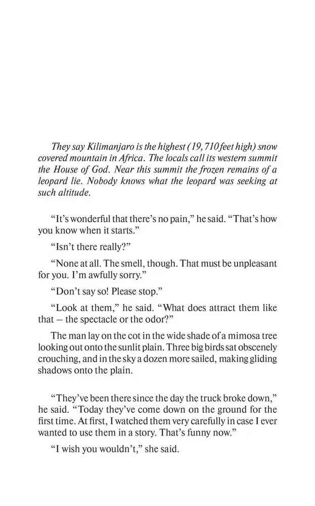 Die Schneewälder des Kilimandscharo und andere Geschichten (The Snows of Kilimanjaro and Other Stories)