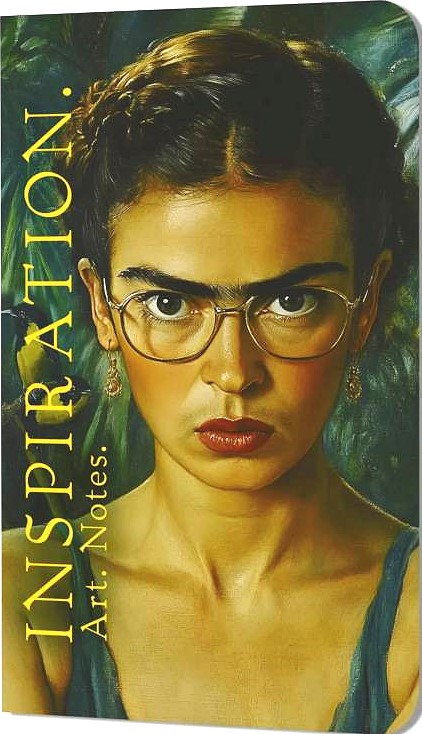 Bloknot Inspiration. Māksla. Piezīmes. Frida Kalo (meitene brillēs)
