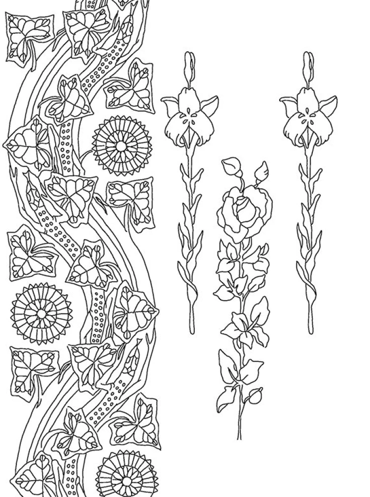 Zeichnungen und Muster im Jugendstil. Ausmalen und Entspannen