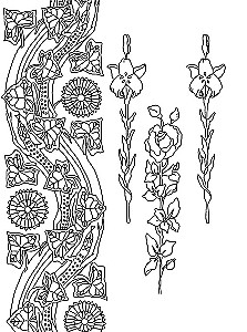 Zeichnungen und Muster im Jugendstil. Ausmalen und Entspannen