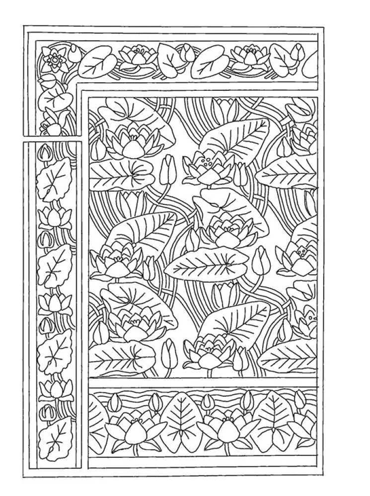 Zeichnungen und Muster im Jugendstil. Ausmalen und Entspannen