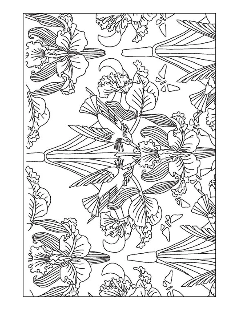 Zeichnungen und Muster im Jugendstil. Ausmalen und Entspannen