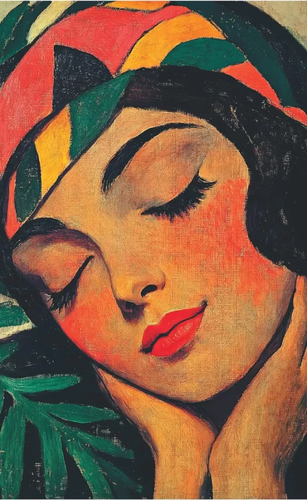 Inspiration Notebook. Art. Notes. Bakst (girl in a blue scarf)