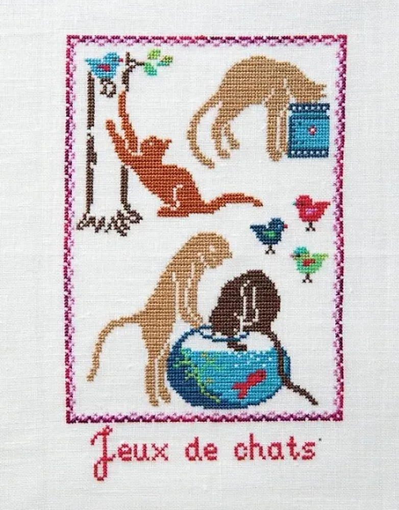 Lieblings französische Stickerinnen. Geheimnisvolle Katzen, gestickt mit Kreuzstich. 100 einzigartige Designs mit Mustern