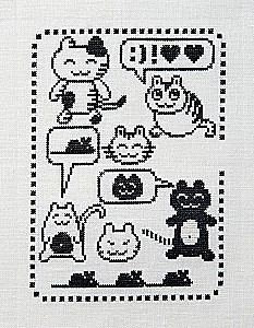 Lieblings französische Stickerinnen. Geheimnisvolle Katzen, gestickt mit Kreuzstich. 100 einzigartige Designs mit Mustern