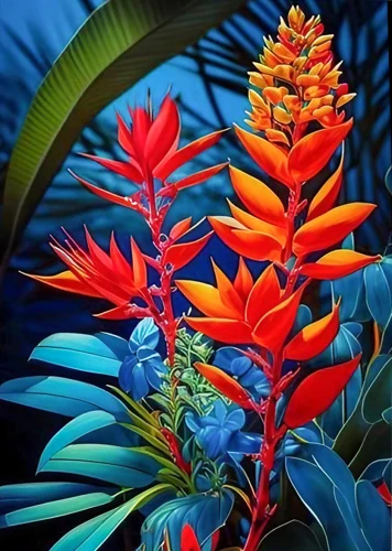 Number Painting with Glow-In-The-Dark Paint - Tropical Flowers