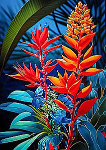Number Painting with Glow-In-The-Dark Paint - Tropical Flowers