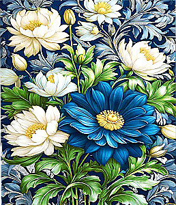 Zahlenbild mit Platinblättern - Vintage-Bouquet