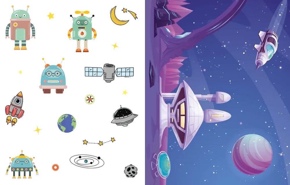 Volumetric Paper Toys. Space Robots