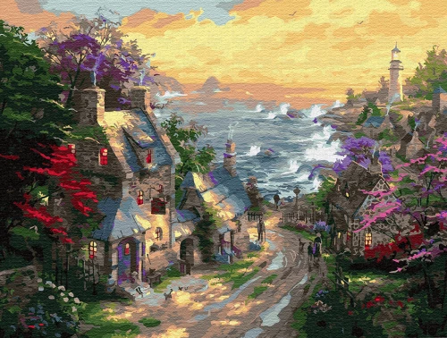Painting by numbers - Village by the Sea